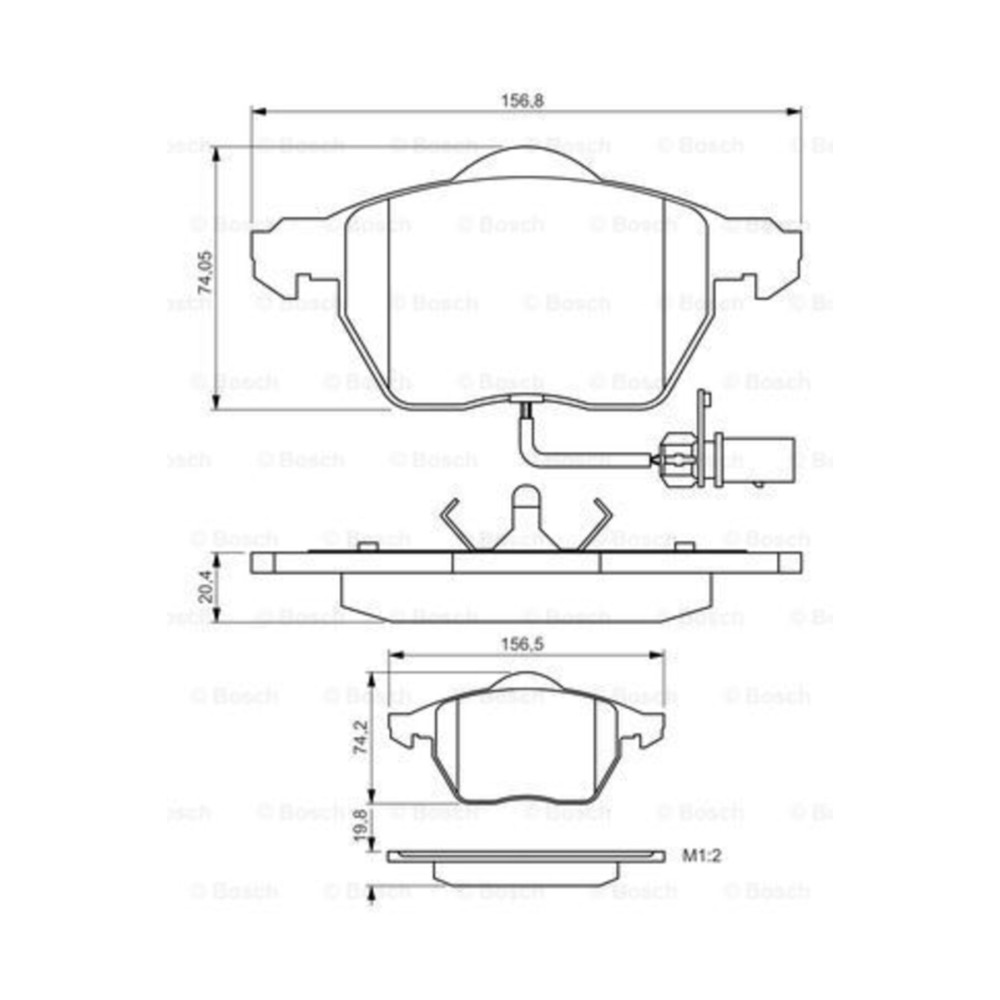 BOS-0986495241 - ON FREN BALATASI - KABLOLU - 20,4 MM / 19,8 MM ( VW PASSAT  97 - 05 - AUDI A4 99 - 05 A6 98 - 05 - SKODA SUPERB 02 - 08 ) (8E0 698 151 K )